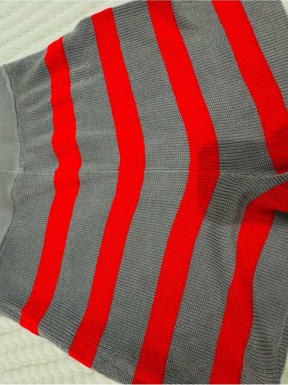 Amazon Women's Gray and Red Striped Knit Sweater Set - Picture 7 of 9